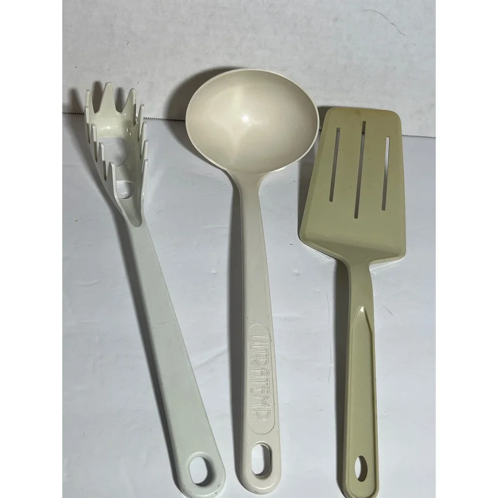 Vintage Utensils Ultratemp Tailor Made in USA Slotted Ladle Pasta Server Set/3